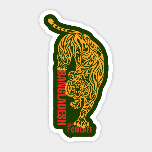 Bangladesh Cricket The Tigers Cricket Bat and Ball Game Sticker by CGD